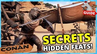 CONAN EXILES PS4 SECRETS  Hidden Feats Special Armors Weapons Build Pieces [upl. by Yennep]