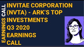 INVITAE CORPORATION NVTA  ARK INVEST TOP HOLDINGS  CATHIE WOOD  Q3 2020 EARINGS CALL [upl. by Ennalorac381]