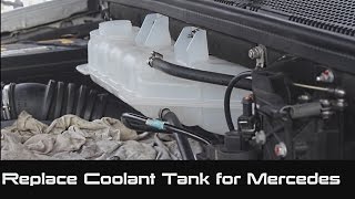 How to Replace a Coolant Reservoir for Mercedes ML55  Coolant Tank for W163 [upl. by Ulphia]