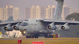 Indian Air Force HEAVY MILITARY TRANSPORT AIRCRAFT  IL76 Takeoff [upl. by Akiemat723]