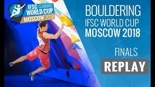 IFSC Climbing World Cup Moscow 2018  Bouldering  Finals  MenWomen [upl. by Ylloh410]