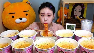 SUB 도전먹방 까르보불닭볶음면 10컵 Challenge Mukbang eating show [upl. by Ahsienroc]