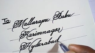 How to write awesome hand writing on invitation cards  neat writing [upl. by Atiuqin]