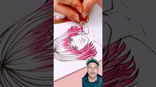 LUKIS RAMBUT YANG BENER DAN SALAH⁉️ drawing hairsketch hairart art draw anime sketch [upl. by Verile]