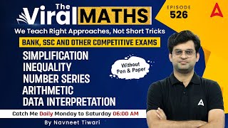 Bank Exams  Simplification  Number Series  Inequality  Arithmetic amp DI By Navneet Tiwari [upl. by Aisatna]