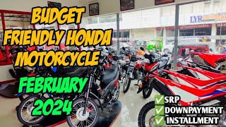 Honda Top 5 Cheapest Motorcycle Philippine Price Langga Gail Downpayment Installment Cash [upl. by Fabien]