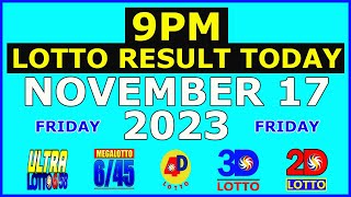 9pm Lotto Result Today November 17 2023 Friday [upl. by Stone]