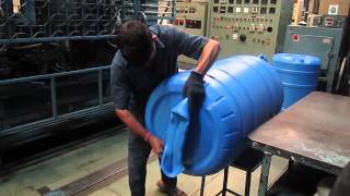 EXTRUSION BLOW MOULDING MACHINE 200 LTR FLUTECH MAKE VIDEO [upl. by Ahsika827]