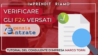 Verificare gli F24 versati  Servizio dellAgenzia delle Entrate [upl. by Akela826]