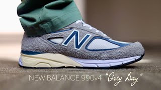 New Balance 990 V4 quotGrey Dayquot On foot review [upl. by Annemarie]