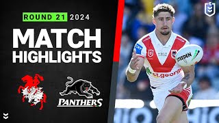 NRL 2024  Dragons v Panthers  Match Highlights [upl. by Nikal]