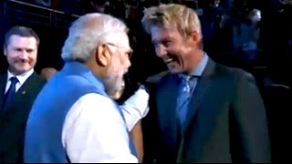 Welcome Modi ji Brett Lee tells Indian Prime Minister in Sydney [upl. by Schertz774]