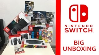 Mega Switch Double Unboxing  Beide Konsolen  Spiele  Zubehör  Amiibos [upl. by Oregolac225]