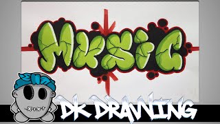 Graffiti Tutorial for beginners  How to color bubble letters music 7 [upl. by Nyleahcim535]