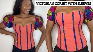 VICTORIAN CORSET WITH SLEEVES  Tutorial Video [upl. by Madriene]