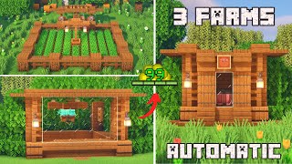 Top 3 Automatic Farms to Start in Minecraft 121  Bedrock  Java  Tutorial [upl. by Brietta]