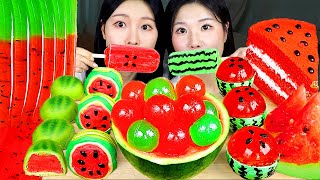 ASMR MUKBANG 수박 디저트 아이스크림 탕후루 마카롱 젤리 먹방 amp 레시피 WATERMELON DESSERT ICE CREAM MACARONS EATING [upl. by Colt845]