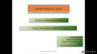 AH Module 1  Buckinghams pi theorem amp problem [upl. by Soph]