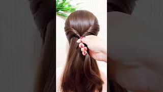 Stylish hairstyle hairstyle easyhairstyle hairtutorialtrendingshortsviralshortsbeautyponytail [upl. by Teyugn]