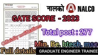 NALCO new recruitment 277 Post nalco gate 2023 Through job [upl. by Stoller]