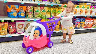 Alice and Baby doll doing shopping in the supermarket [upl. by Alikam]