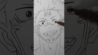 Drawing Sukuna 💀🔥  anime sukuna jujutsukaisen yujiitadori shorts art [upl. by Shreve]