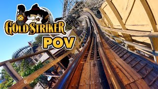 Gold Striker Front Row POV Californias Great America  AMAZING Wooden Coaster from GCI [upl. by Simonsen]