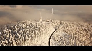 Drohne Taunus im Schnee beim Schlittenfahren 2021 Grosser Feldberg Winter [upl. by Eiznekam]