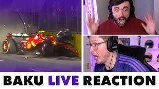 Our LIVE Reaction to a CRAZY Azerbaijan GP [upl. by Aleahc]