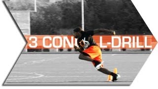 FOOTBALL AGILITY TRAINING L  DRILL 3 CONE [upl. by Vedis]