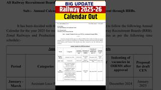 Railway Exam Calendar Out 2025  Railway Calendar 2025  Railway Exam Calendar Shorts Railway PW [upl. by Enybor690]