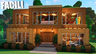 ✅Cómo hacer una casa MODERNA en Minecraft🏡 FÁCIL Y RÁPIDO 9 [upl. by Coates507]