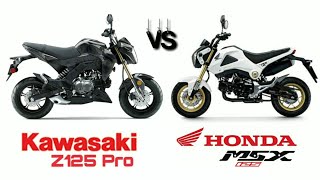 Kawasaki Z125 pro vs Honda MSX125 Grom [upl. by Valda281]