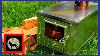 Titanium Hot Tent Woodstove Assembly and First Burn  3W Tent Wood Stove from Wild Wild West [upl. by Alakcim984]