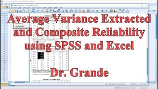 Average Variance Extracted and Composite Reliability after Factor Analysis using SPSS and Excel [upl. by Rebmaed269]