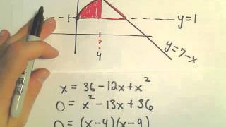 Area of a Region Bounded by 3 Curves Calculus [upl. by Ynaffyt47]