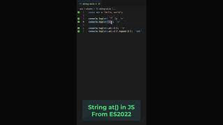 ES 2022 String at and core difference with previous usage javascript es2022 coding strings [upl. by Klemperer]