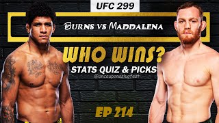 UFC 299 Predictions amp Stats Quiz Gilbert Burns vs Jack Della Maddalena  Fight Breakdown  EP 214 [upl. by Ellehcrad]