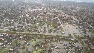 Cyclone floods devastate Mozambique port city [upl. by Arihday]