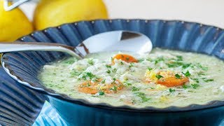 Authentic Greek Avgolemono Soup [upl. by Adneral]