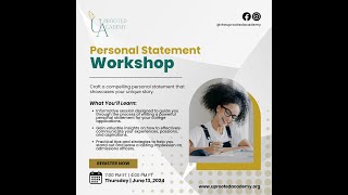 Personal Statement Workshop [upl. by Aramot]