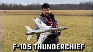 Freewing F105 Thunderchief 64mm 4s Maiden Flight [upl. by Hteik]