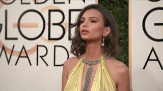 Emily Ratajkowski Fashion  Golden Globes 2017 [upl. by Oinotnas]