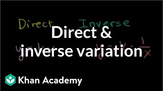 Direct and inverse variation  Rational expressions  Algebra II  Khan Academy [upl. by Valtin254]