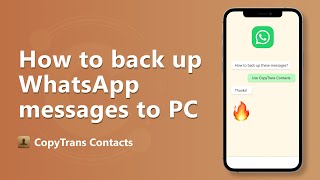 How to save WhatsApp messages from iPhone to PC in 1 click [upl. by Hsirehc415]