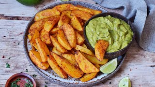 OvenBaked Potato Wedges With Guacamole Easy Recipe [upl. by Gerhan788]