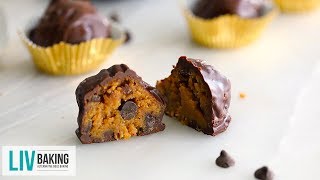 Chocolate Chip Cookie Dough Truffles  SugarFree GlutenFree DairyFree  Liv Baking [upl. by Rednasxela751]