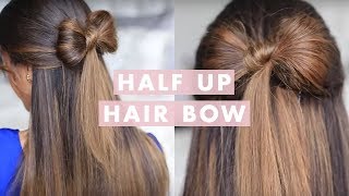 Halfup Hair Bow Cute Hair Tutorial [upl. by Sonni]