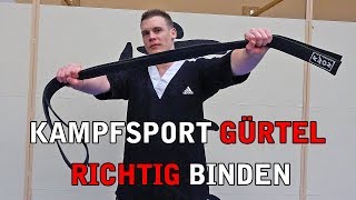 Taekwondo Gürtel Gurt richtig binden Kup Dan Taekwondo Gürtel Binden [upl. by Carline]