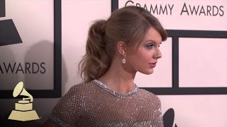 Taylor Swift 56th GRAMMY Red Carpet Fashion Cam  GRAMMYs [upl. by Ainigriv]